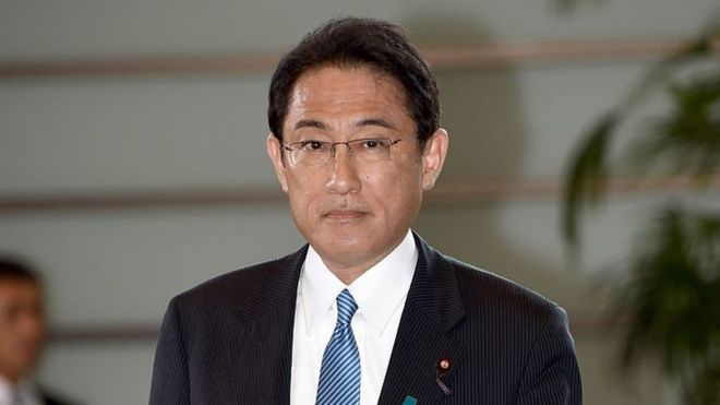 Japan's Foreign Minister Fumio Kishida arrives at the prime minister's official residence in Tokyo on August 3, 2016.