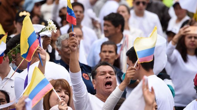 Протестующие в Колумбии