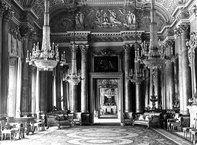 Зеленая комната, Букингемский дворец, около 1950 года