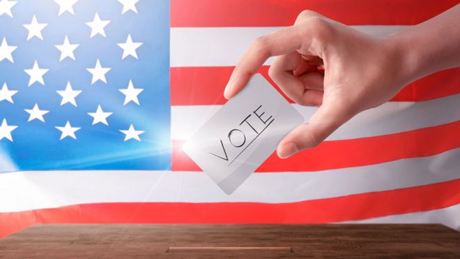 Stock image of voter