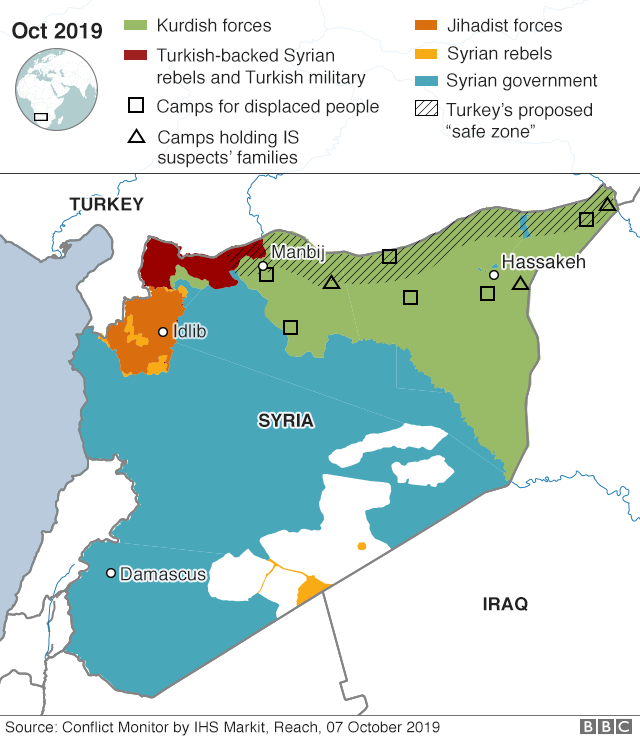 Map of the Syria-Turkey border area