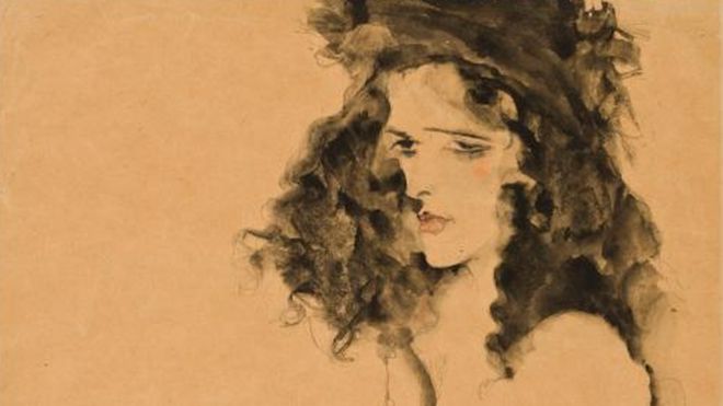 Egon Schiele's Girl with Black Hair