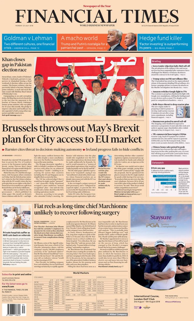 Financial Times front page