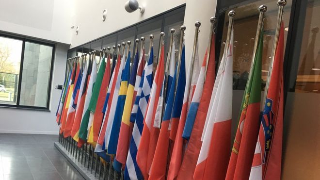 Национальные флаги в штаб-квартире Европола