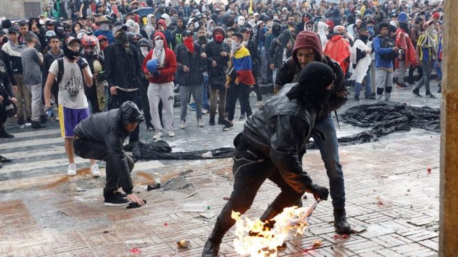 Protesta en Colombia.