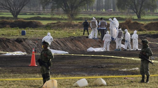Последствия взрыва трубопровода в Мексике