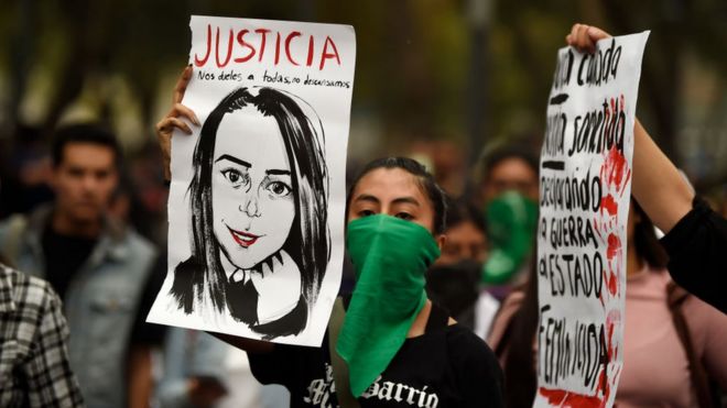 Protestas tras el feminicidio de Ingrid Escamilla.