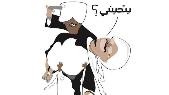 خالد البيه فنان كاريكاتير سوداني يقيم في الدوحة.