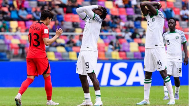 Nigeria players feel down afta loss to Korea Republic