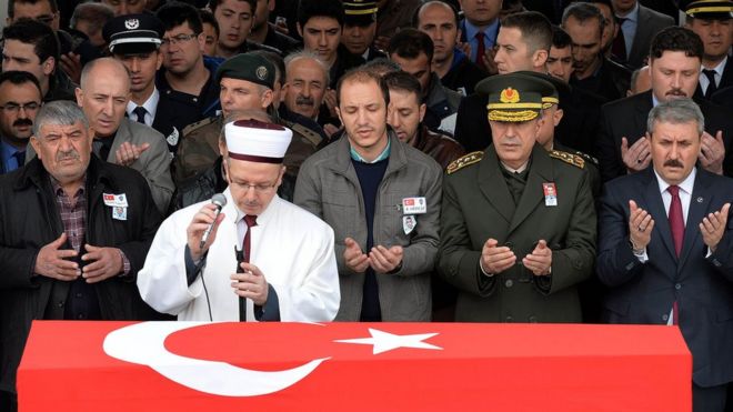 Похороны турецкого солдата в Анкаре 24 марта