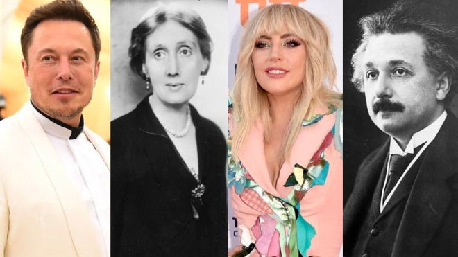Elon Musk, Virginia Woolf, Lady Gaga y Albert Einstein