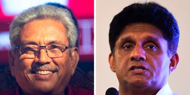 Sri Lanka presidential candidates Gotabhaya Rajapaksa and Sajith Premadasa, November 2019