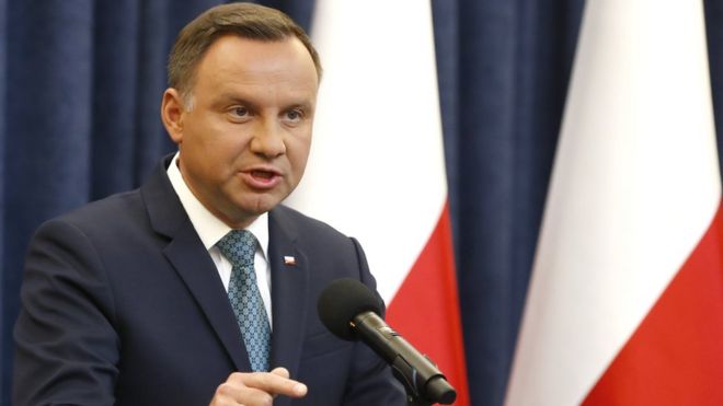 Президент Польши Анджей Дуда дает телевизионное заявление 24 июля