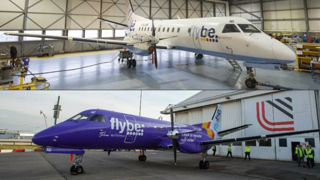 Самолеты Loganair до и после реконструкции