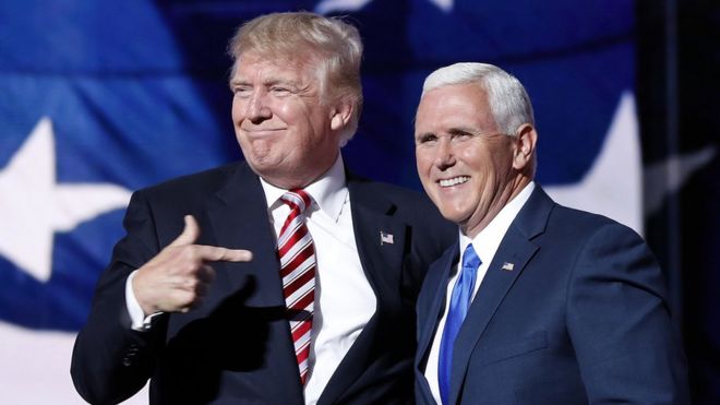 Donald Trumpo y Mike Pence