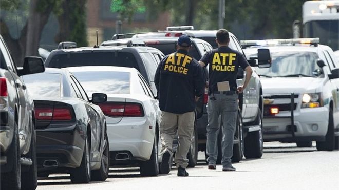 ATF agents arrive on location at Santa Fe High School.