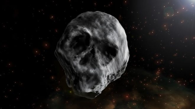 Resultado de imagem para foto do asteróide que se parece com um cranio