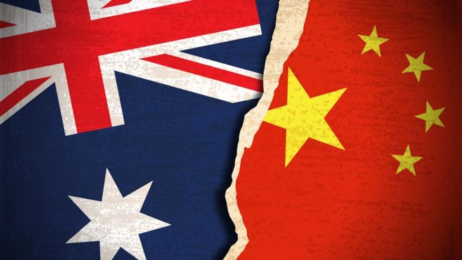 Banderas de China y Australia