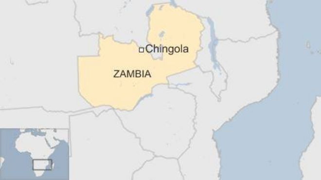 Карта Чинголы в Замбии