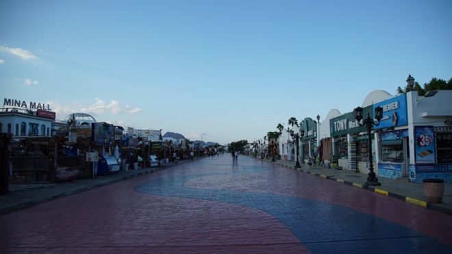 Пустые улицы в заливе Наама, Шарм-эль-Шейх - ноябрь 2015 года