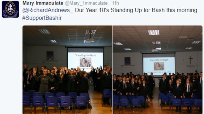 Старая школа Башир Надери Мэри Непорочное Высоко в Кардиффе поддержала кампанию по повышению осведомленности «Поддержи Баш»