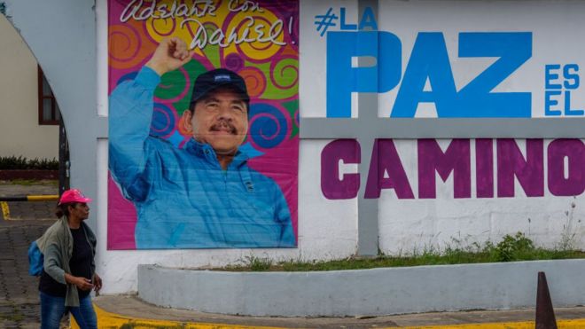 Mural a favor del gobierno sandinista en Nicaragua