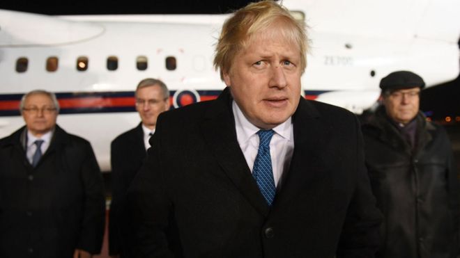 Boris Johnson arrives in Moscow