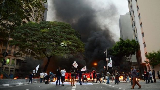 Акция протеста в Сан-Паулу