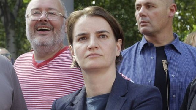 Ana Brnabic in the Pride parade audience