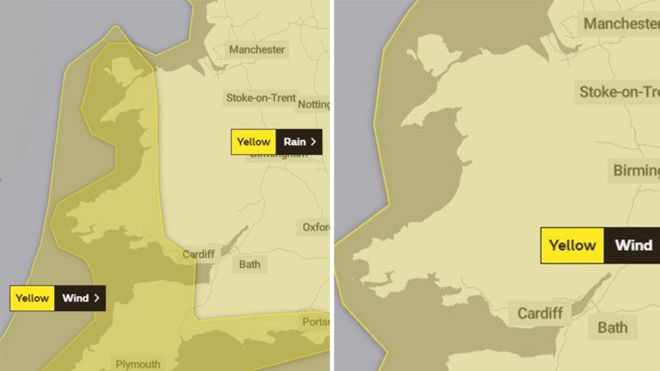 График погоды, показывающий пострадавшие районы в Уэльсе