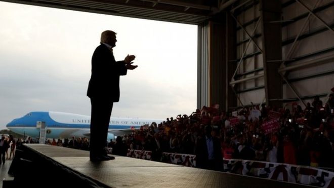 President Donald Trump at a rally in Florida. Photo: 18 February 2017