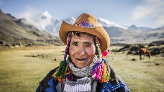 Campesino indígena peruano.