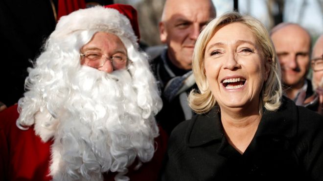Марин Ле Пен и Санта-Клаус