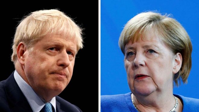 Boris Johnson and Angela Merkel