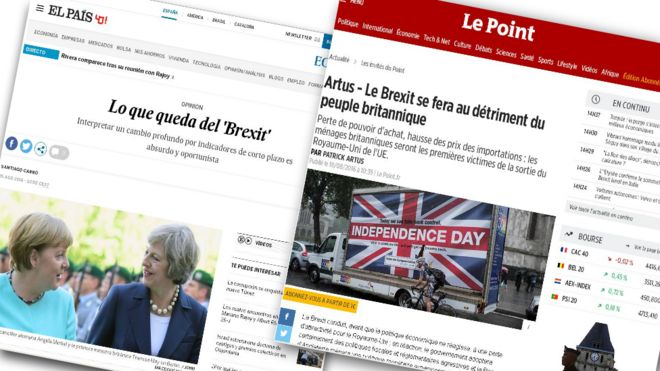 Две статьи в газетах Le Point и El Pais о Brexit