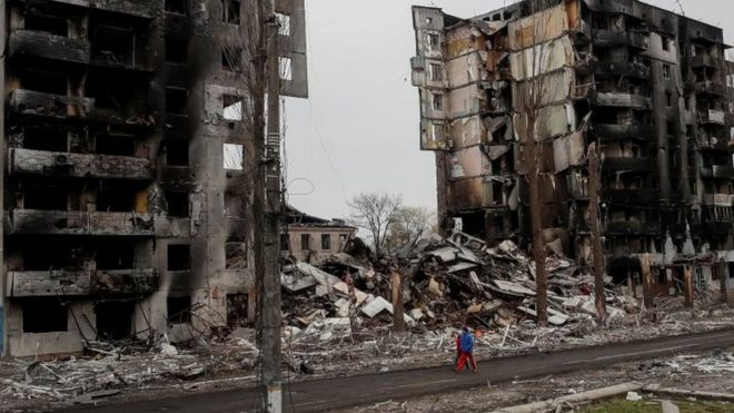 Destroyed houses are seen in Borodyanka, amid Russia"s invasion on Ukraine, in Kyiv region, Ukraine, April 5, 2022.