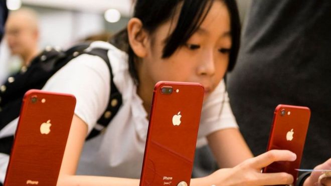 Celulares de Apple en China.