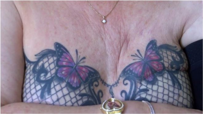 A tatuagem de uma mulher com câncer da mama que se tornou viral na internet  - BBC News Brasil