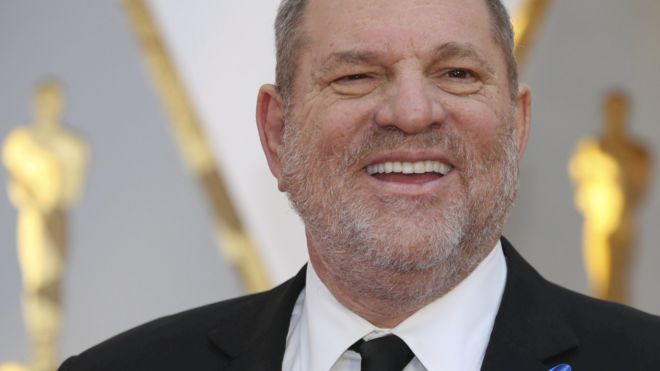 Harvey Weinstein poses on the Red Carpet after arriving at the 89th Academy Awards (Oscars) in Hollywood, California, February 26, 2017