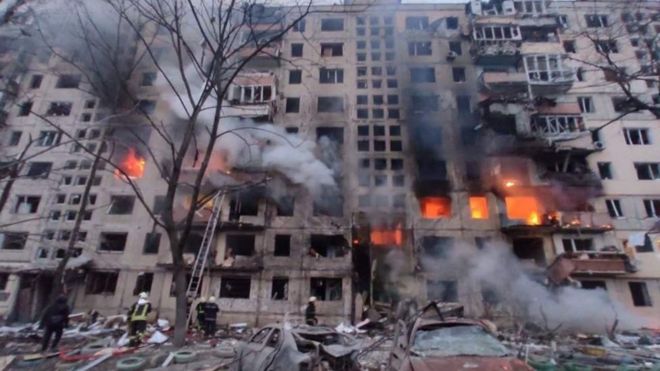 Пожар в жилом доме в Киеве
