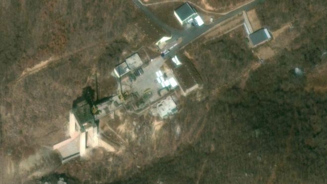 Спутниковый снимок ракетного объекта Сохэ, сделанный Digital Globe в марте 2019 года