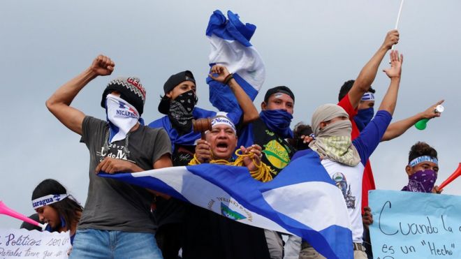 Manifestantes en Niacaragua