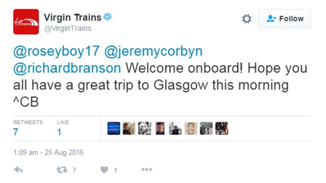 Твиттер Virgin Trains