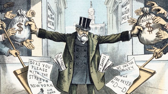 Una de las muchas caricaturas políticas del siglo XIX que criticaron la corrupción y el poder monopólico de Jay Gould.