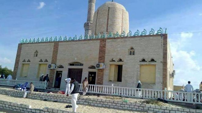 The militants targeted a mosque in Bir al-Abed west of al-Arish