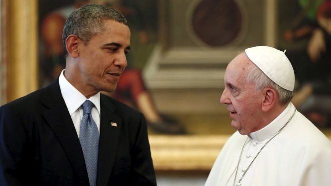Папа Франциск (на фото) с президентом Бараком Обамой в прошлом году