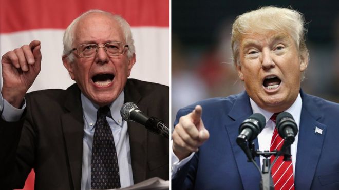 Composite image of Bernie Sanders and Donald Trump