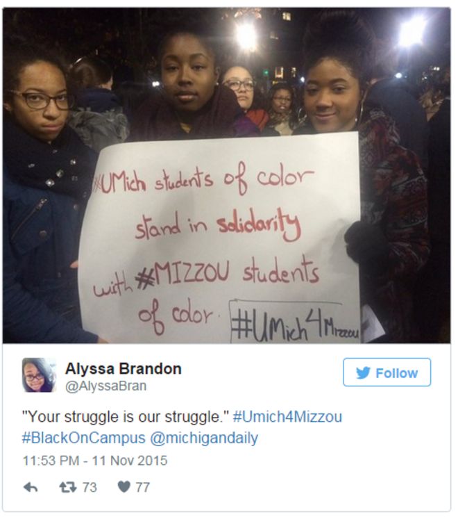 Студенты Мичиганского университета присоединяются к акции протеста
