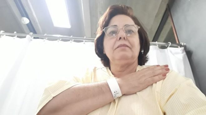 Sandra Santos em hospital
