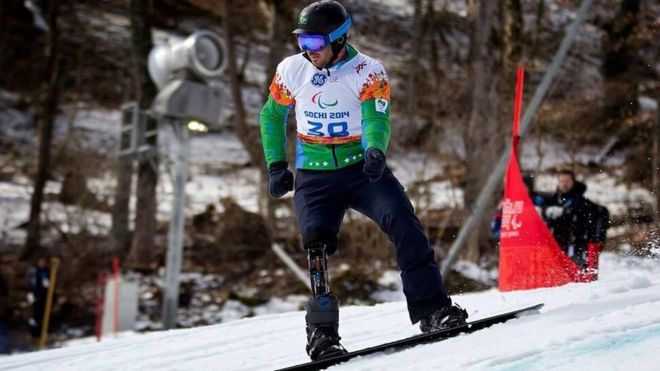 Andre Cintra durante competição na Olimpíada de Inverno em Sochi, na Rússia